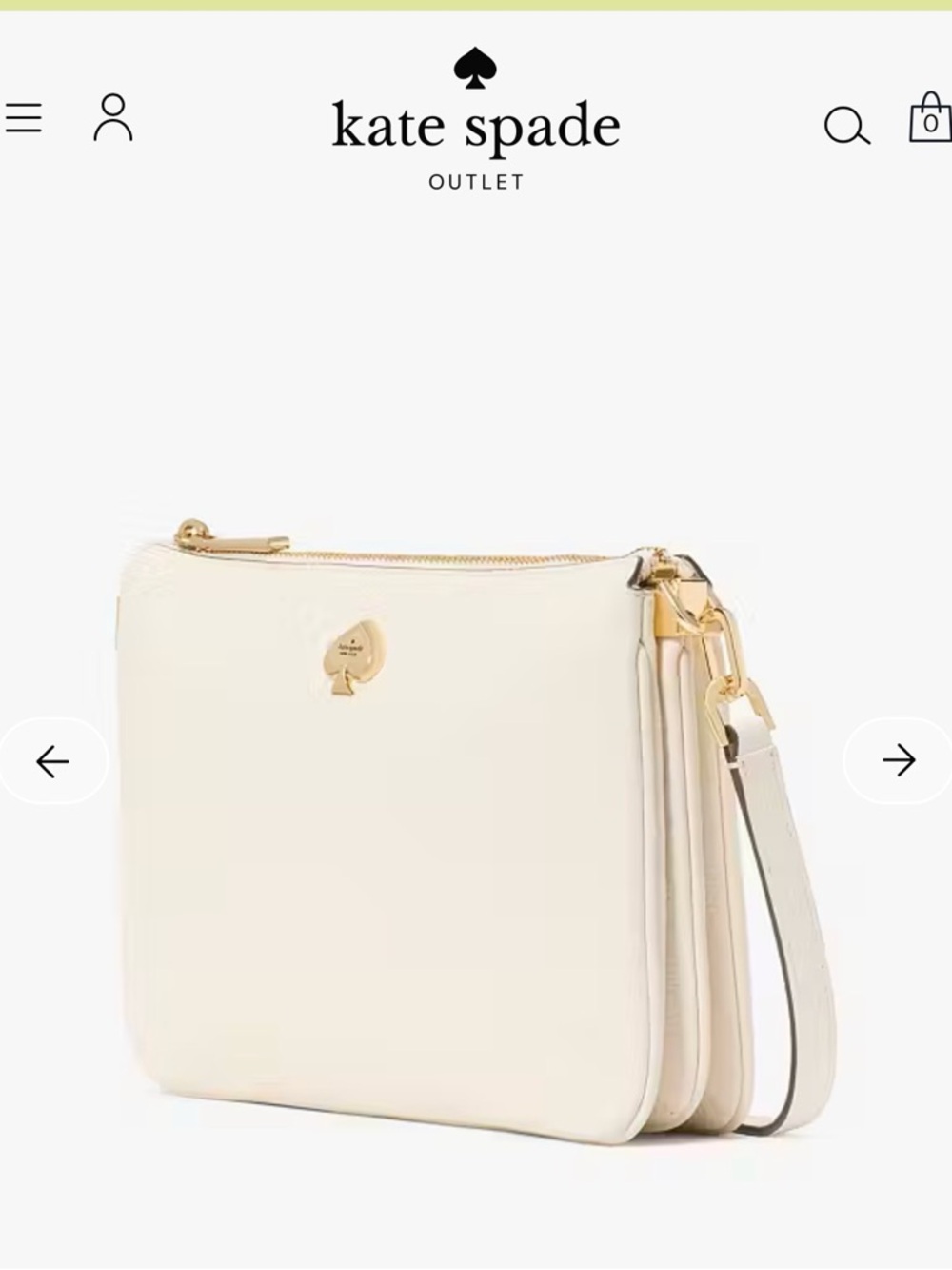 kate spade Kayla Small Triple Compartment Crossbody in Meringue.
